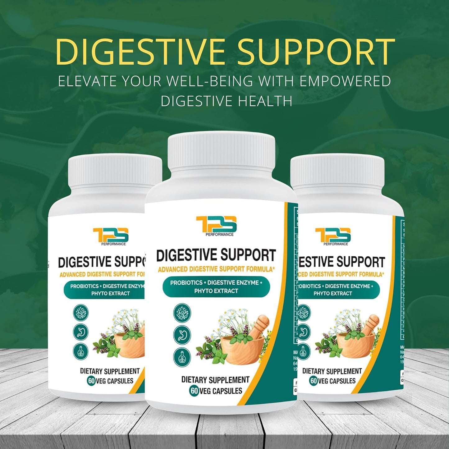 Digestive Support Capsules with Probiotics, Enzymes, and Phyto Extracts for Gut Health | 60 Veg Capsules