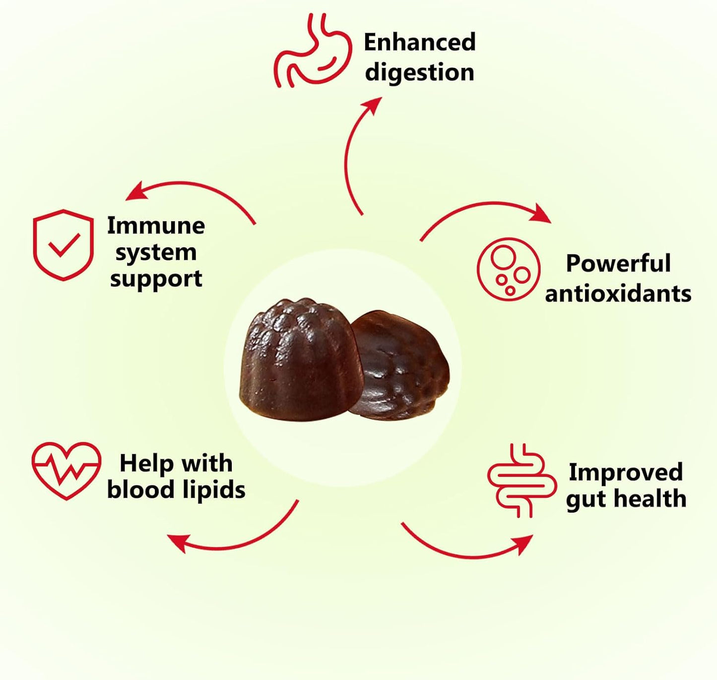 Digestive Support Gummies with Prebiotics, Fiber, and Pomegranate Juice - 120 Gummies for Gut Health (2 Month Supply)