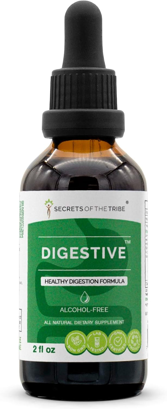 Digestive Support Herbal Supplement Liquid Extract - Alcohol-Free Formula for Healthy Digestion (2 fl oz) by Secrets of the Tribe