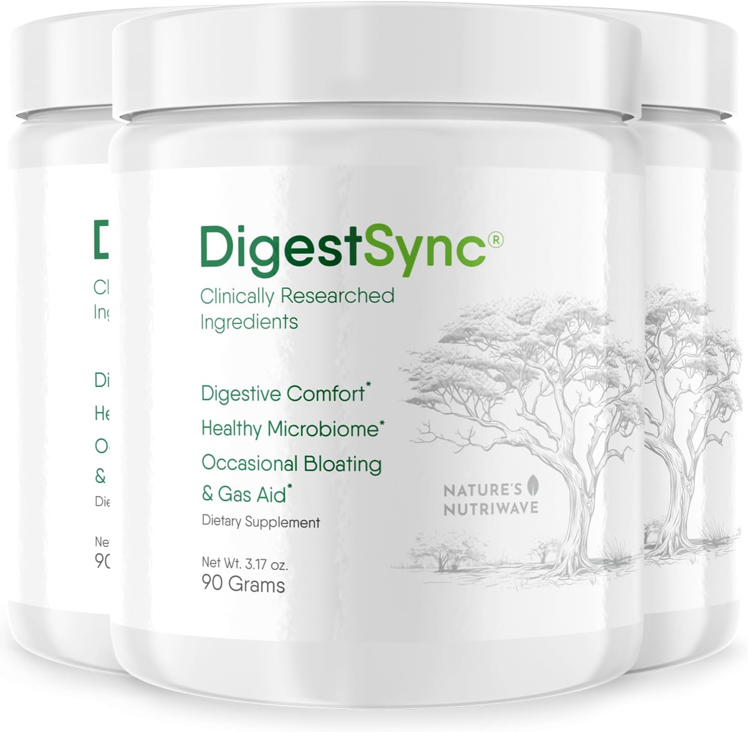 DigestSync Digestion Supplement: Natural Gut Health Powder for Bloating Relief - 100% Green Powder, 3 Months Supply