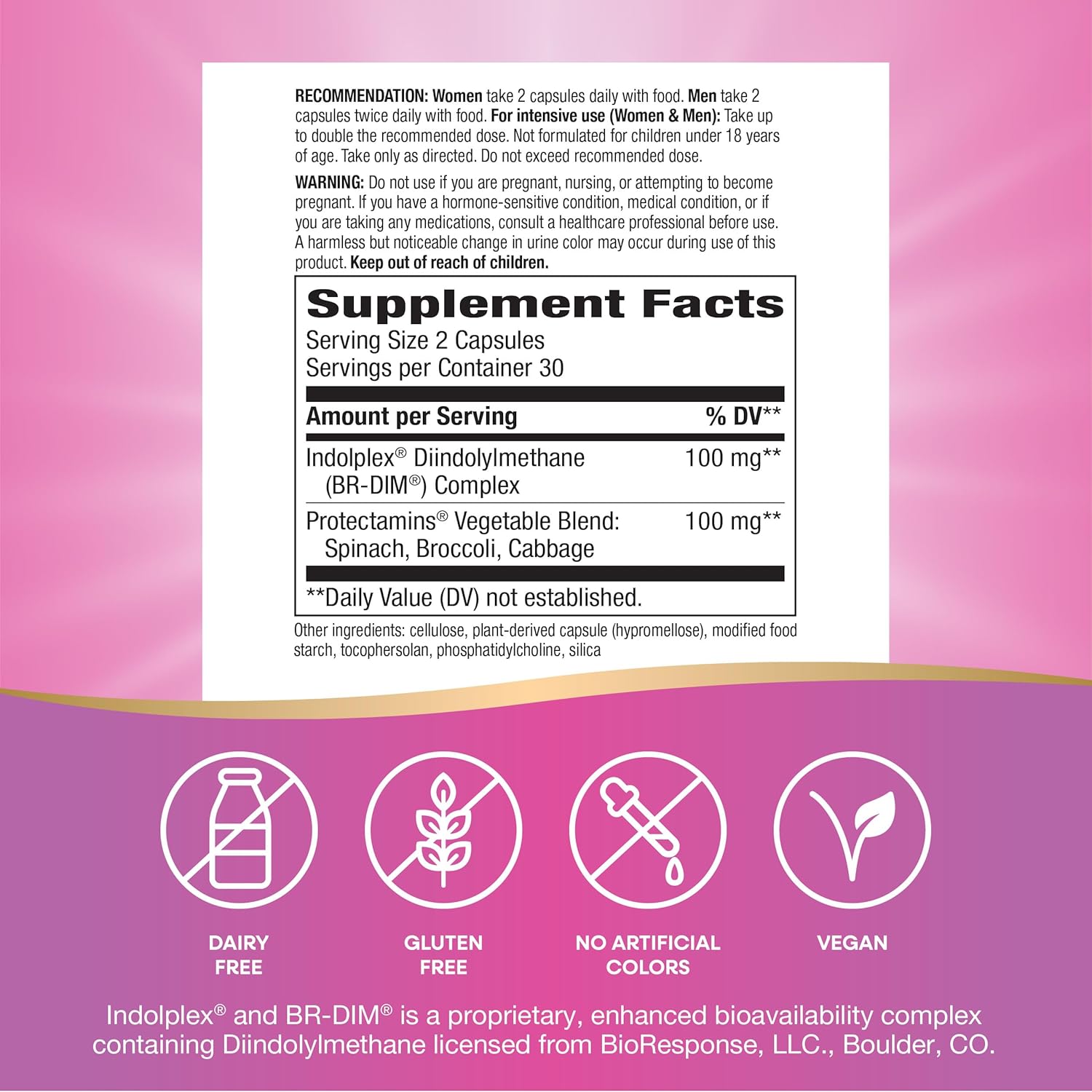 DIM-Plus Supplement for Balanced Estrogen Metabolism - 60 Vegan Capsules