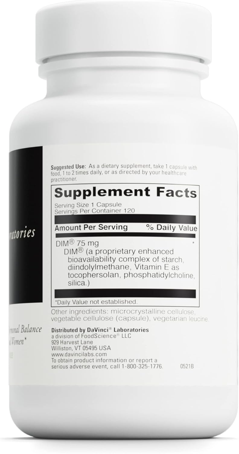 DIMPro 75mg Capsules for Hormonal Balance & Estrogen Metabolism - Gluten-Free - 120 Servings