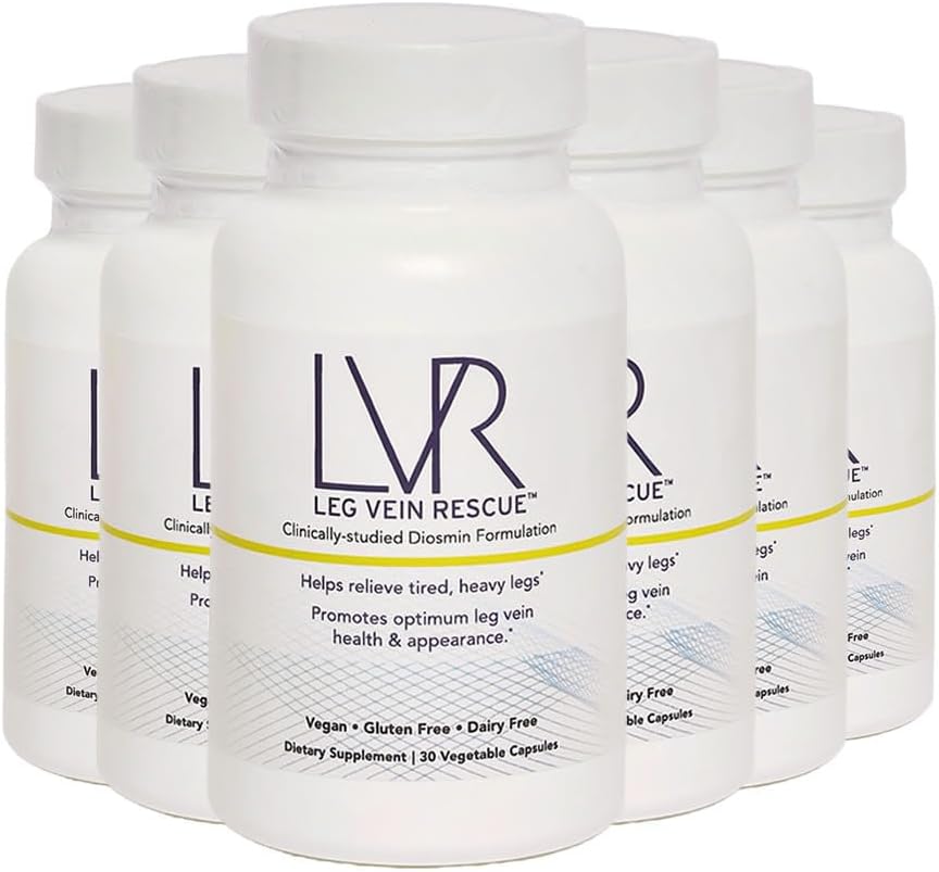 Diosmin Leg Vein Support Supplement - Clinically Studied for Varicose Veins & Circulation - 120 Day Supply - Natural Relief for Spider Veins & Edema - Citrus Bioflavonoids - 6 Bottles