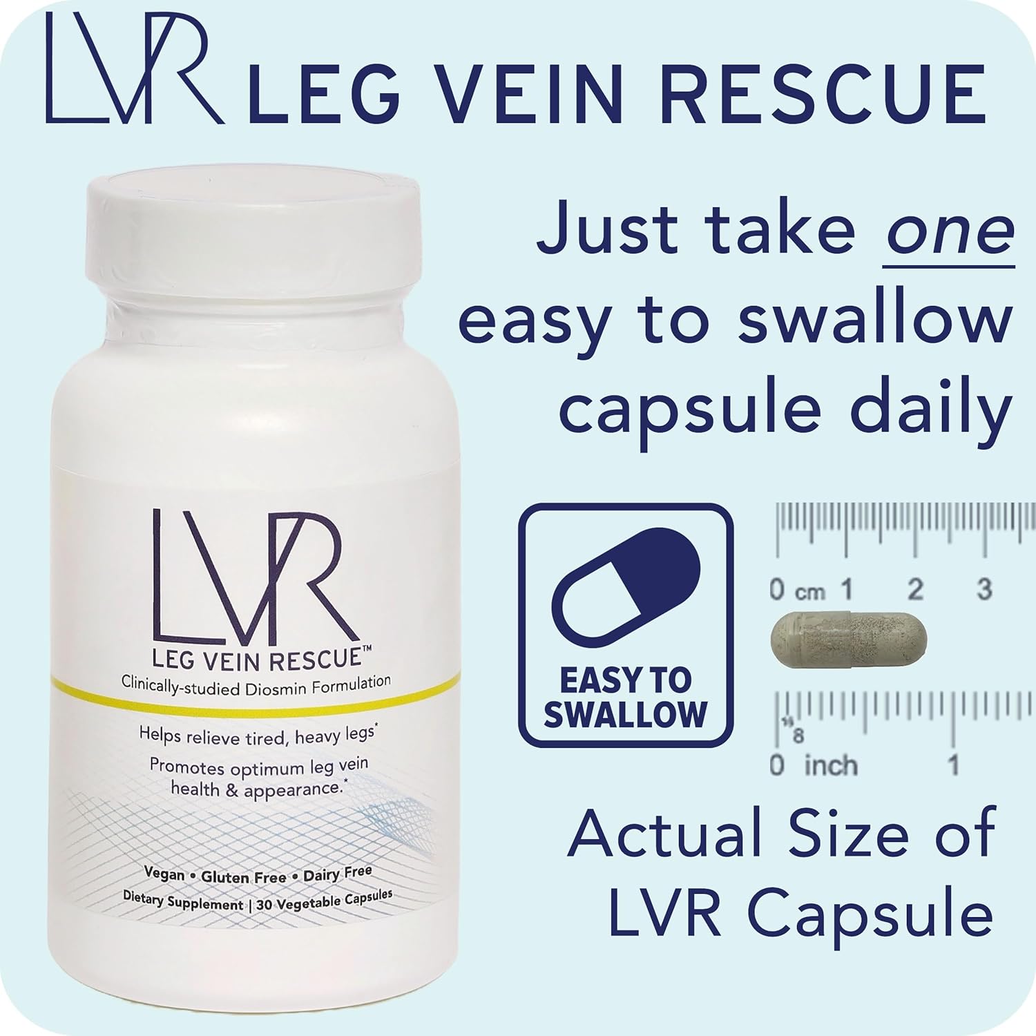Diosmin Leg Vein Support Supplement - Clinically Studied for Varicose Veins & Circulation - 120 Day Supply - Natural Relief for Spider Veins & Edema - Citrus Bioflavonoids - 6 Bottles