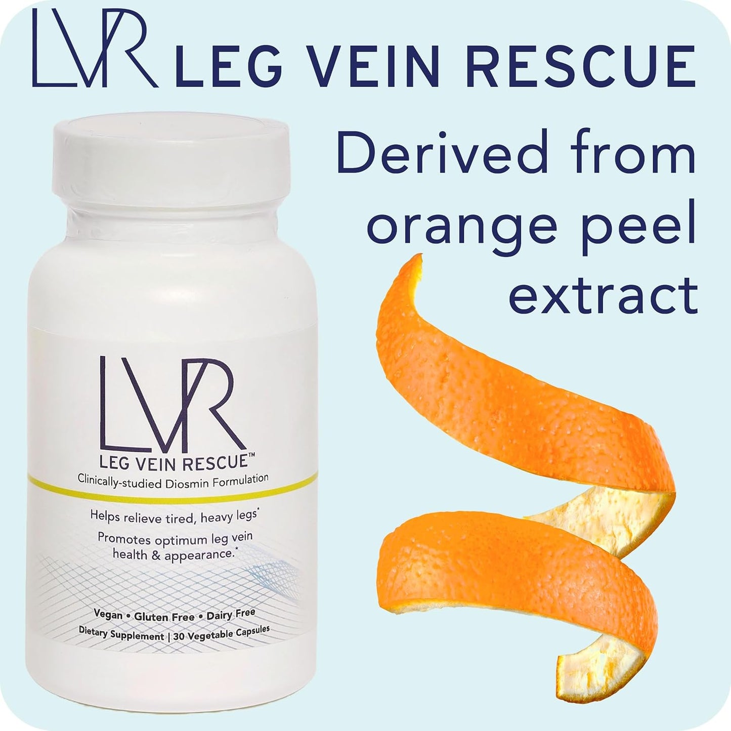 Diosmin Leg Vein Support Supplement - Clinically Studied for Varicose Veins & Circulation - 120 Day Supply - Natural Relief for Spider Veins & Edema - Citrus Bioflavonoids - 6 Bottles