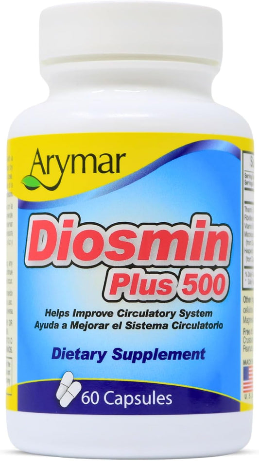 Diosmin Plus 500 Capsules for Circulatory System Support - Pack of 60