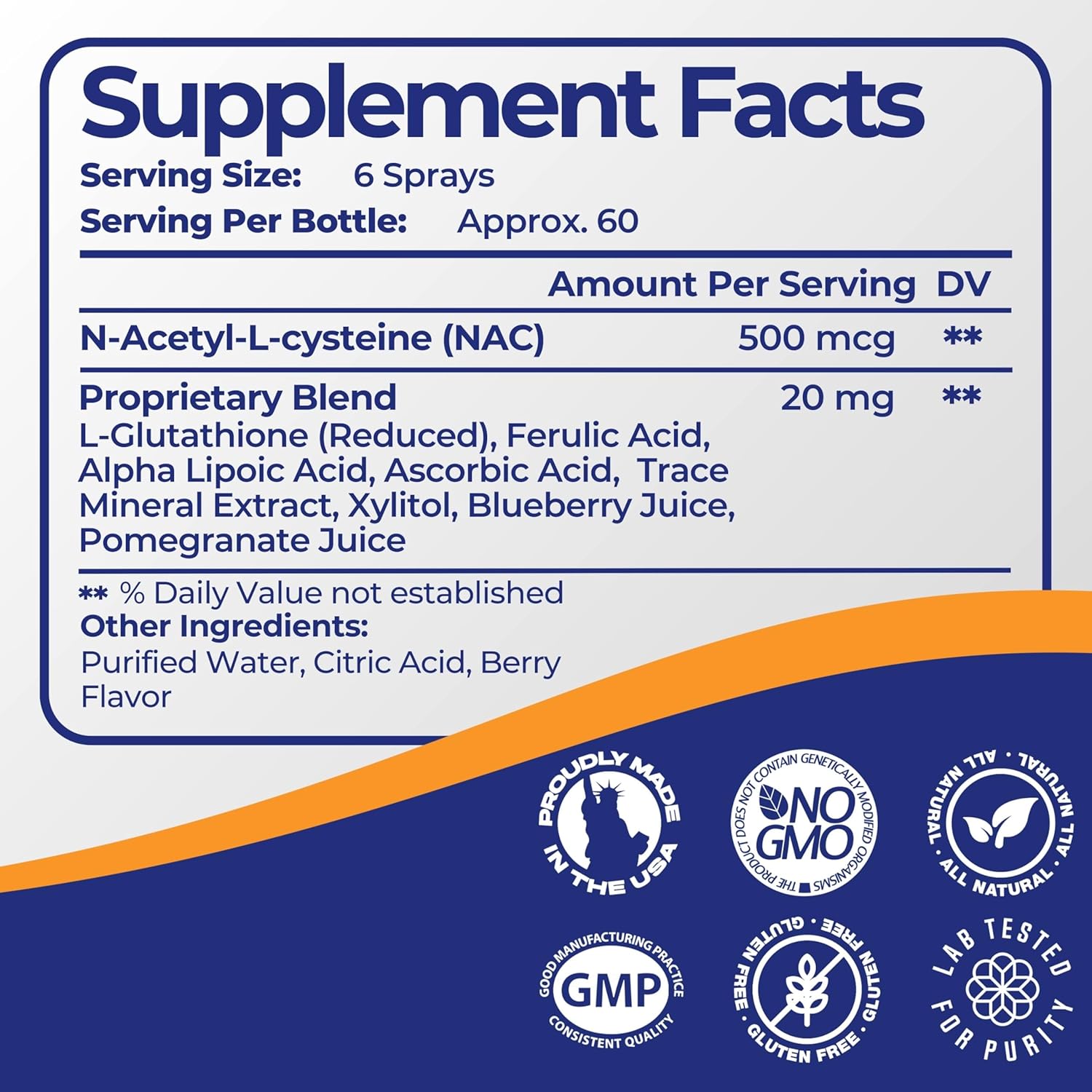 Dirobi Mimi's Miracle Glutathione Spray with Ascorbic Acid, Blueberry & Pomegranate Extracts - Sublingual Antioxidant Supplement for Adults & Kids - 2oz Spray Dosage