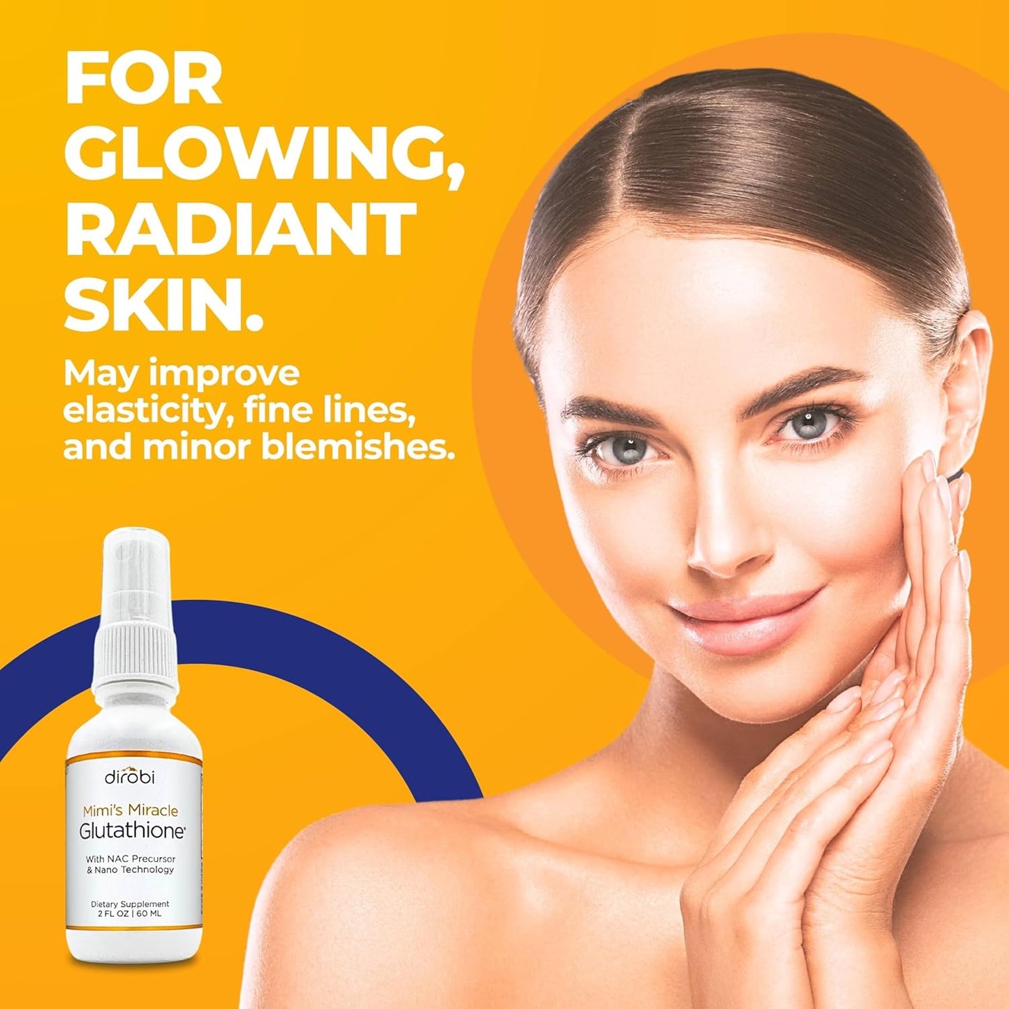 Dirobi Mimi's Miracle Glutathione Spray with Ascorbic Acid, Blueberry & Pomegranate Extracts - Sublingual Antioxidant Supplement for Adults & Kids - 2oz Spray Dosage