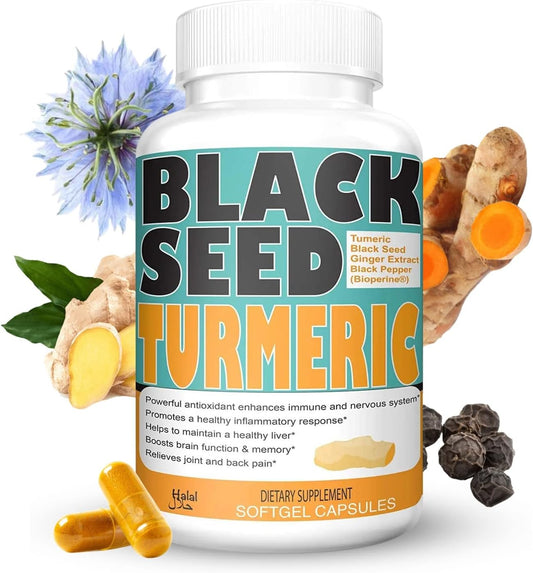 Discover the Power of Sweet Sunnah Black Seed Turmeric Capsules with Curcumin, Ginger, and Bioperine for Maximum Benefits - 60 Veggie Capsules