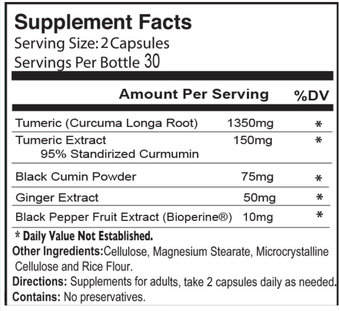 Discover the Power of Sweet Sunnah Black Seed Turmeric Capsules with Curcumin, Ginger, and Bioperine for Maximum Benefits - 60 Veggie Capsules