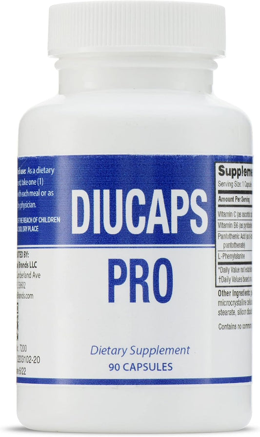 DIUCAPS PRO 90 Capsules - Vitamin and Amino Acid Blend with C, B5, B6, L Phenylalanine - Legere Pharmaceuticals
