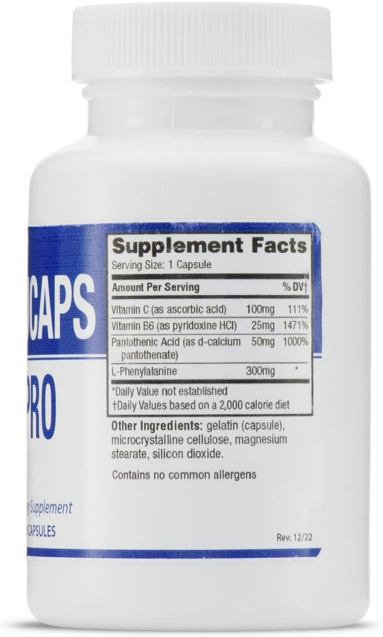 DIUCAPS PRO 90 Capsules - Vitamin and Amino Acid Blend with C, B5, B6, L Phenylalanine - Legere Pharmaceuticals