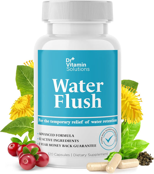 Diuretic Water Pills for Weight Control - Natural Relief from Bloating - Green Tea, Cranberry, Dandelion Extract - 120 Capsules