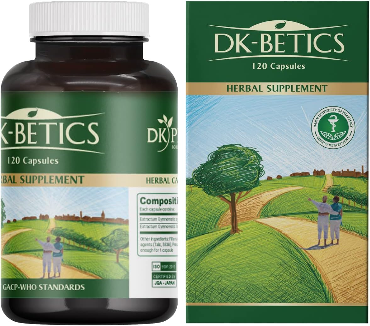 DK Pharma DKBetics Gymnema Sylvestre Health Supplements - 120 Capsules, 225mg - Natural Herbal Support - GACP/WHO Standards - 1 Month Supply