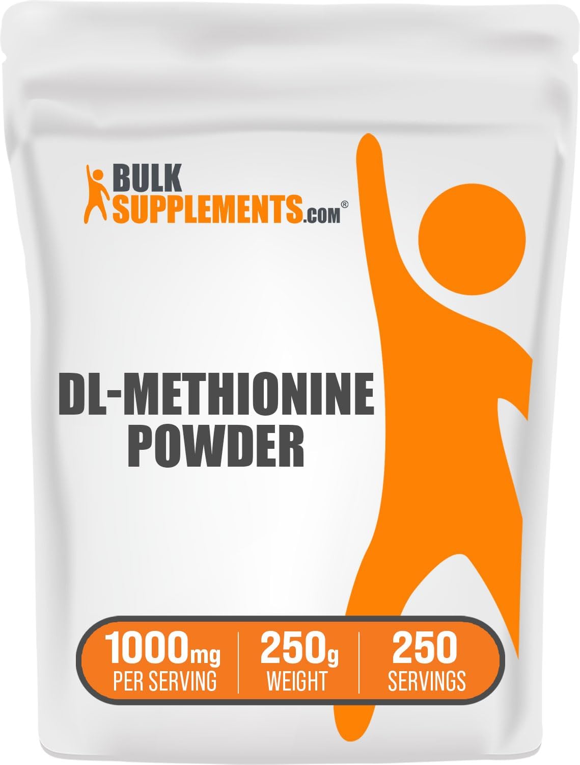 DL-Methionine Powder: Amino Acid & Choline Supplement (250g - 8.8oz) from BulkSupplements
