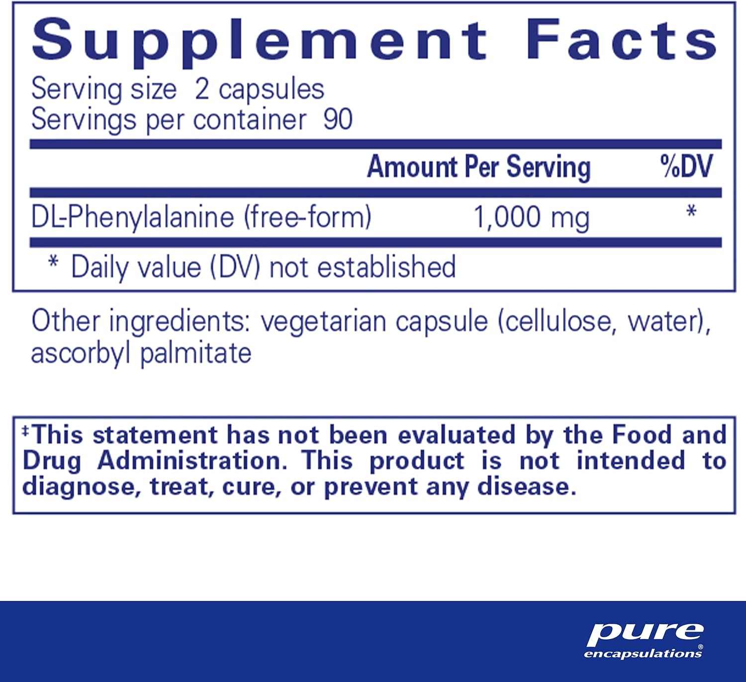 DL-Phenylalanine Amino Acid Supplement for Memory, Focus, Joints, Muscles, Cognitive Support - 180 Capsules