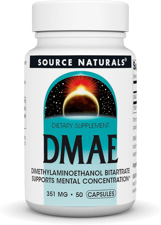 DMAE Bitartrate Capsules for Mental Concentration - 50 Count from Source Naturals