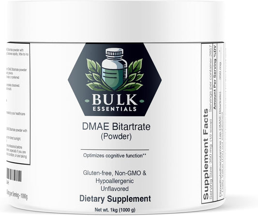 DMAE Bitartrate Powder - Bulk Supplement, 1000g, 350mg per Serving, Gluten Free