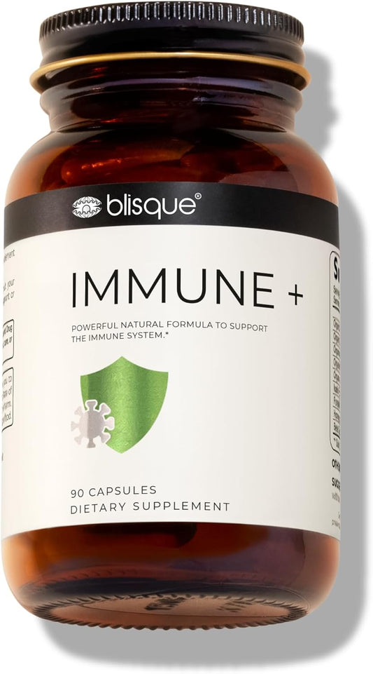 Doctor-Approved Blisque Immune Support Supplement with Astragalus, Echinacea, Garlic - Vegan & Non-GMO - 90 Capsules for Immune Defense Boost