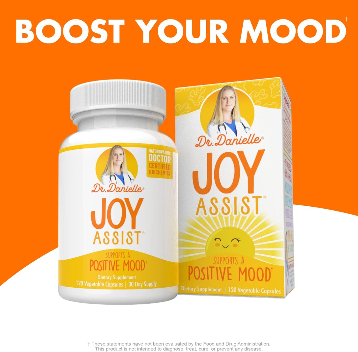 Doctor Danielle Joy Mood-Boosting Plant-Based Supplement | Relax Mind | 11 Powerful Herbs | Non-GMO (60 Capsules)