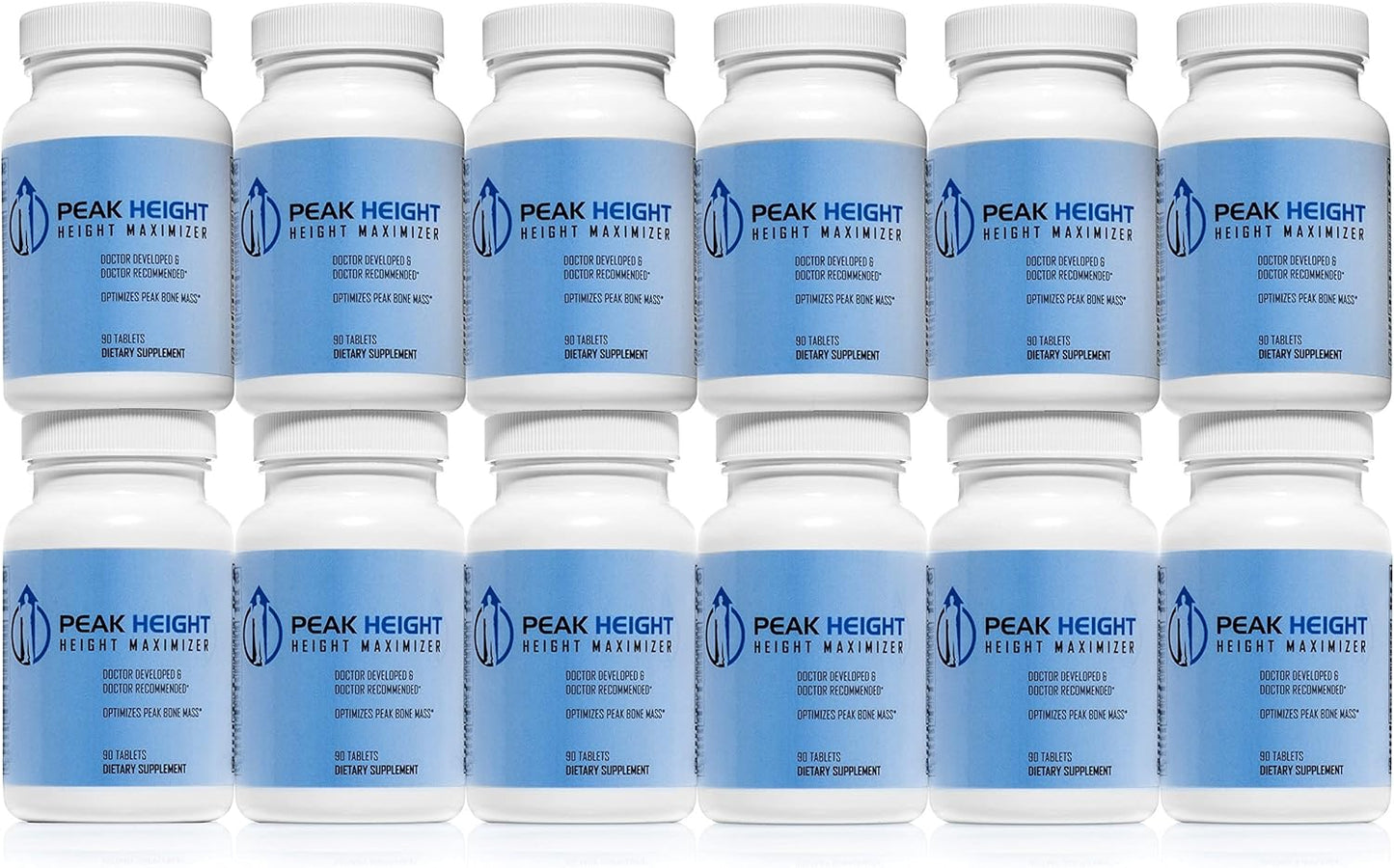 Doctor-Developed Peak Height Growth Supplement for Kids, Teens, Women, and Men - Daily Support Pills for Height Growth - 12 Month Supply