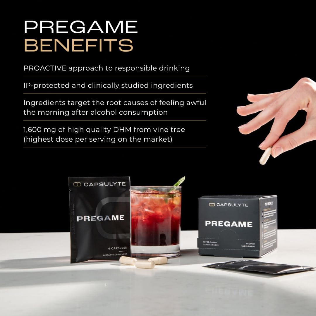 Doctor Formulated Alcohol Aid and Recovery Bundle | Liver Health, Electrolytes, Vitamins, Minerals | CAPSULYTE Pregame & Hydration | 56 Capsules