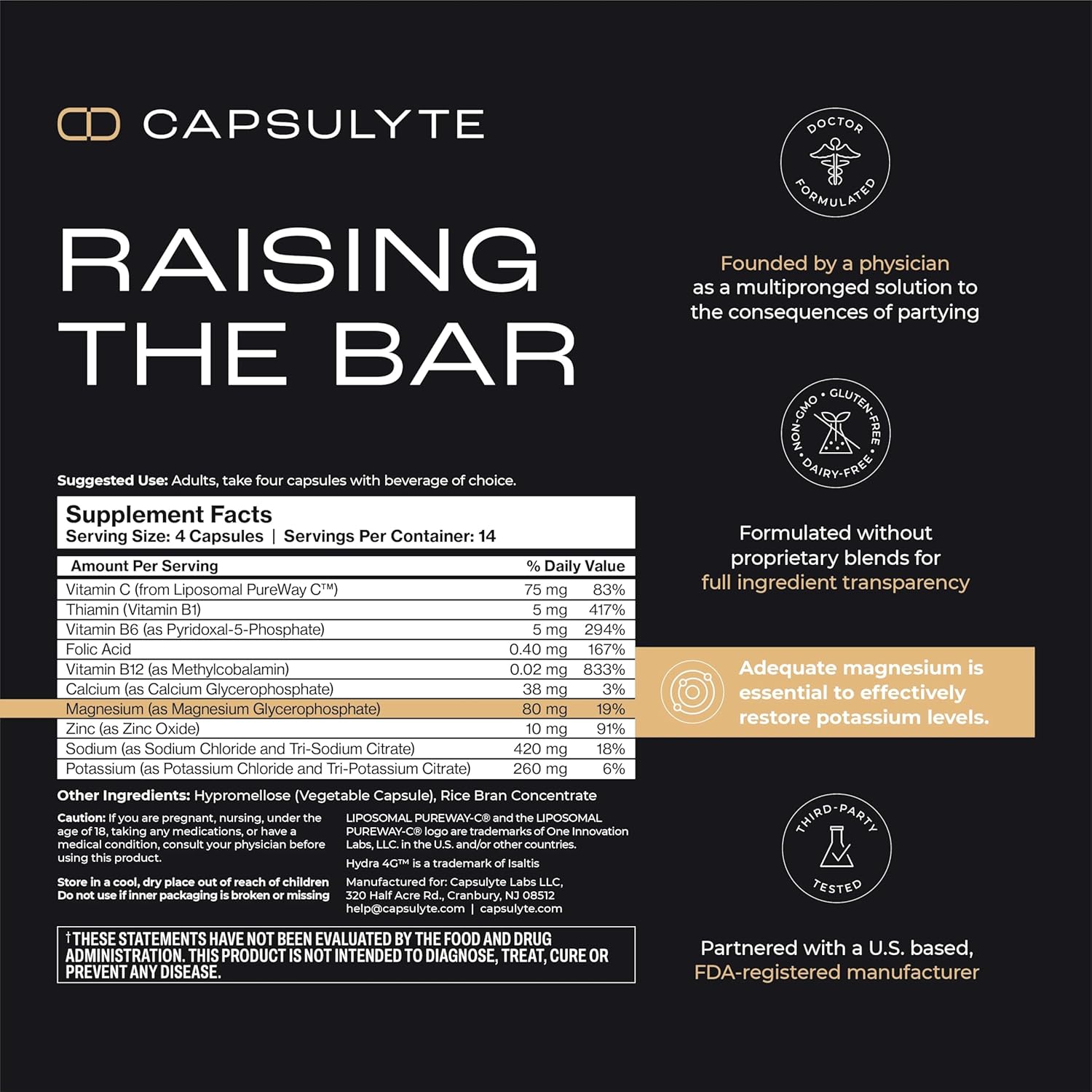 Doctor Formulated Alcohol Aid and Recovery Bundle | Liver Health, Electrolytes, Vitamins, Minerals | CAPSULYTE Pregame & Hydration | 56 Capsules