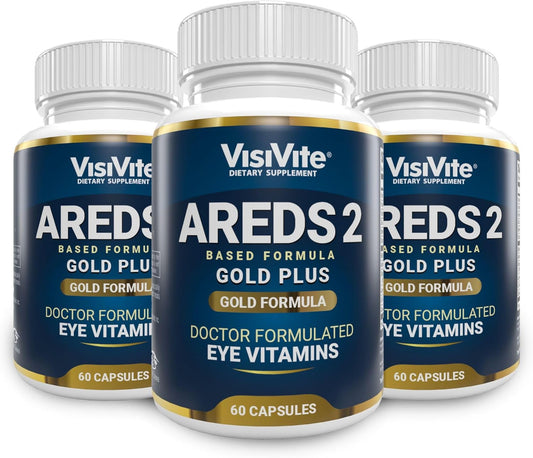 Doctor Formulated AREDS 2 Plus Eye Vitamins with Zeaxanthin, Lutein, Bilberry, and Grape Seed Extract - Macular Health Formula - 60 Capsules