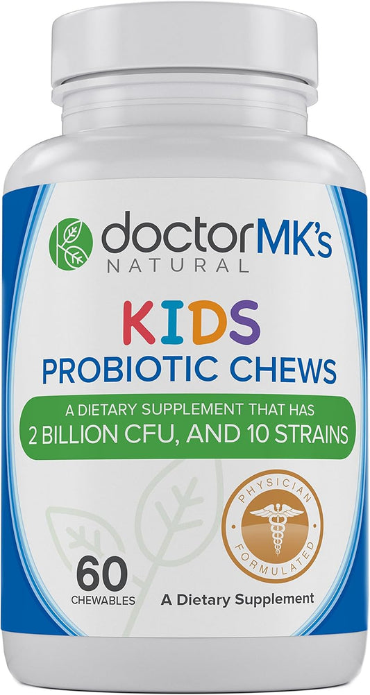 Doctor MK's Natural Kids Probiotics Chewable - Sugar Free Wild Berry Tablets for Vegetarian/Vegan Children by Doctor MK's®