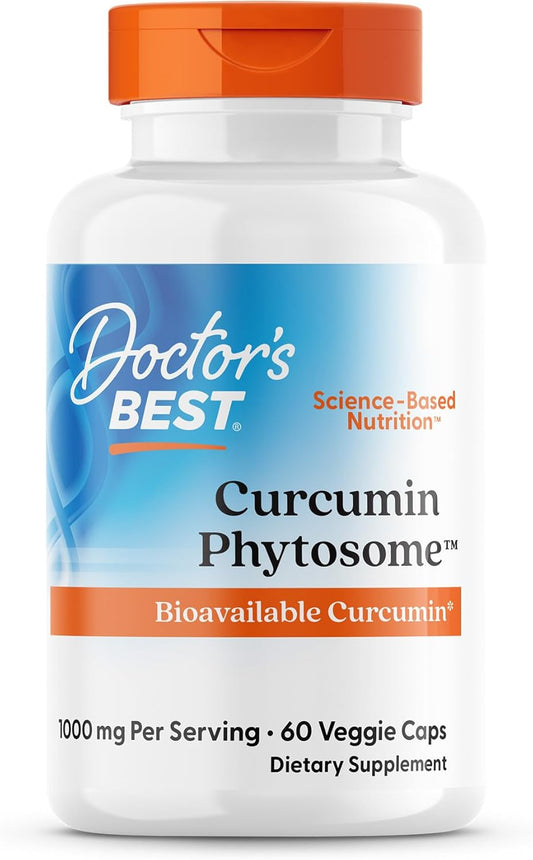 Doctor's Best Curcumin Phytosome Capsules - Bioavailable, Non-GMO, Gluten-Free, Soy-Free, Vegan - 60 Count
