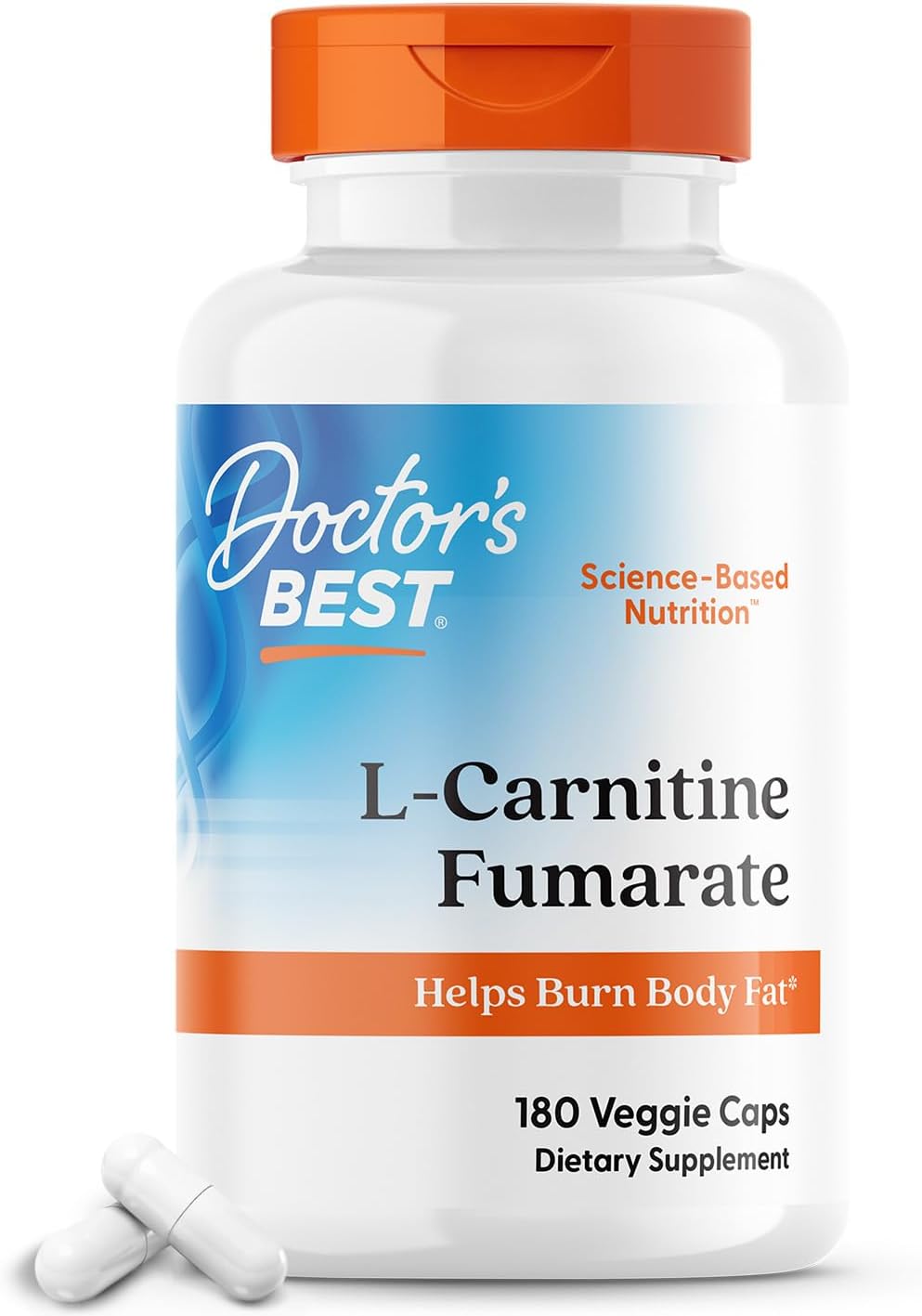 Doctor's BEST L-Carnitine Fumarate - Vegan Healthy Weight Support Supplement, Non-GMO, Gluten Free, Soy Free - 180 Veggie Capsules