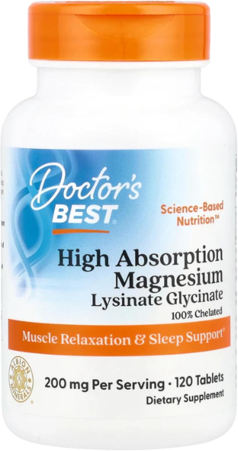 Doctor's Best Magnesium Supplement - 120 Tablets, High Absorption, Non-GMO