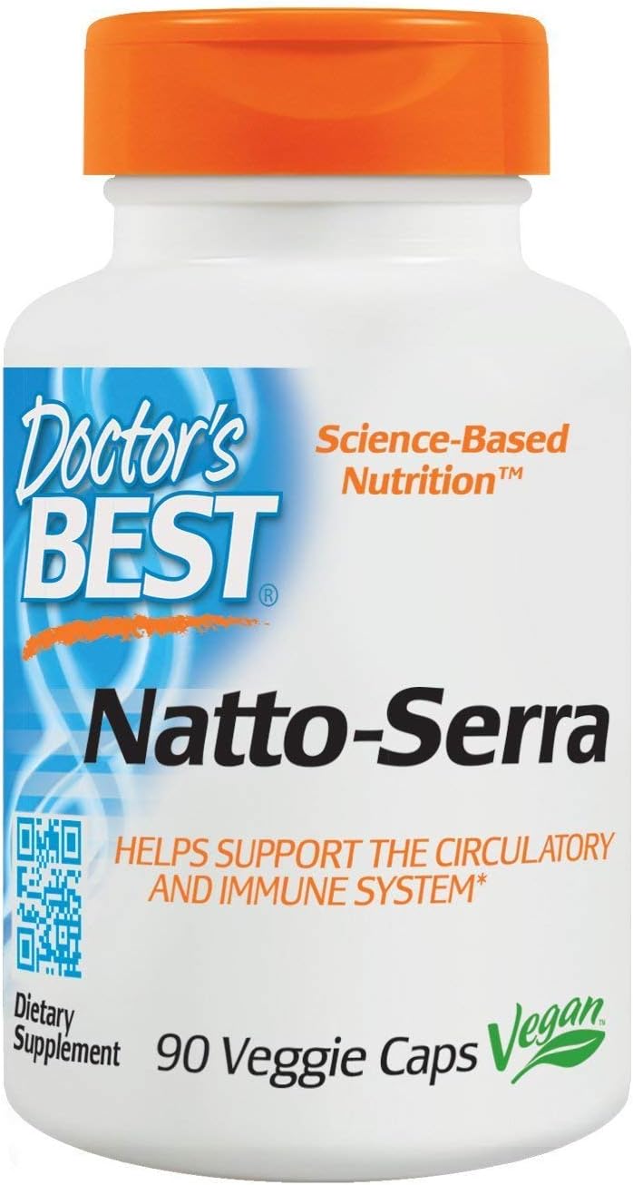 Doctors Best Natto Serra Supplement - 90 Capsules for Cardiovascular Health