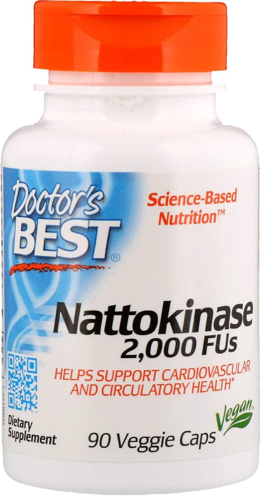 Doctor's Best Nattokinase 90 Veggie Capsules - Natural Blood Circulation Support Supplement