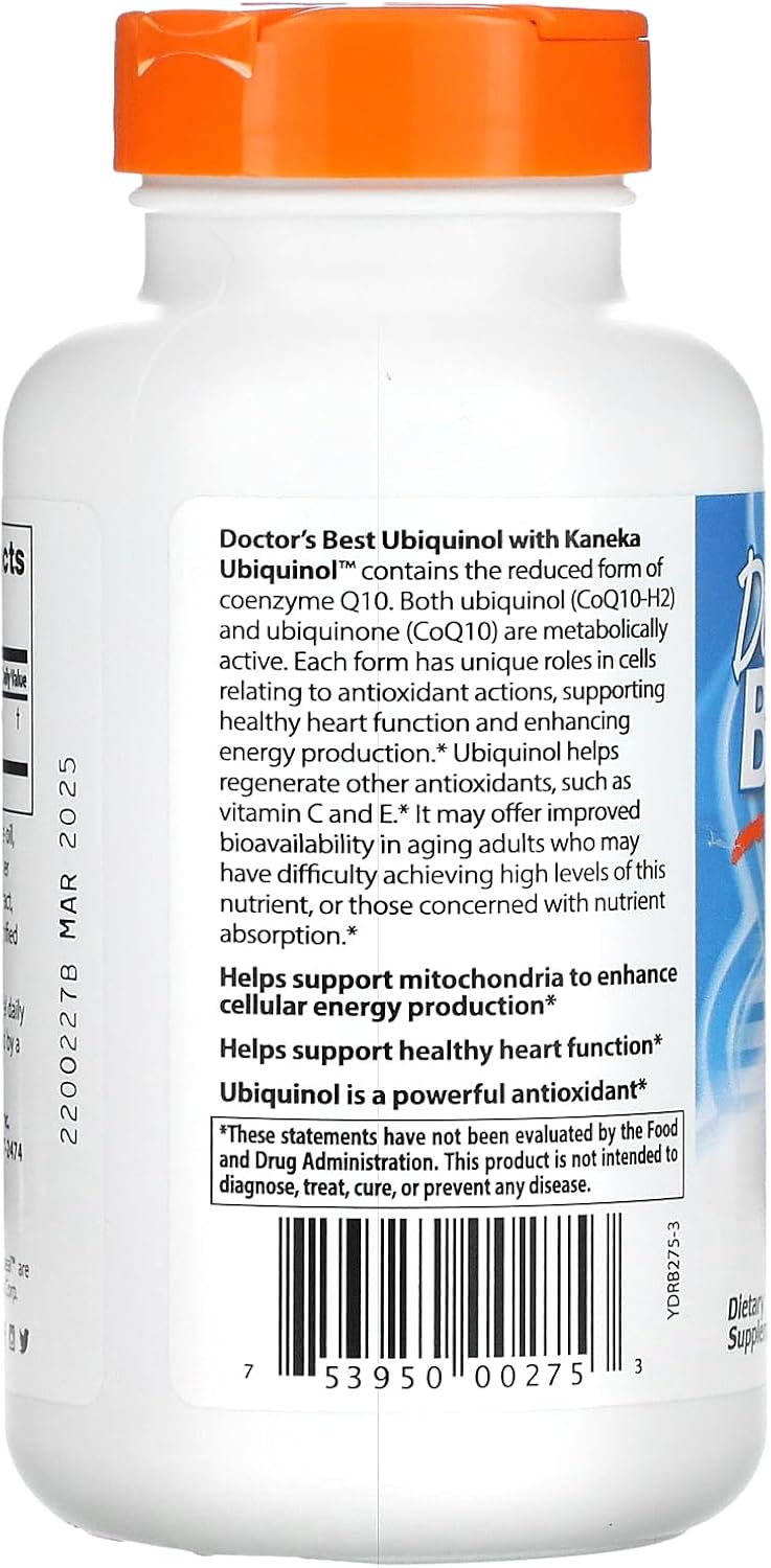 Doctor's Best Ubiquinol Coenzyme Q1 120 Softgels - Non-GMO, Gluten Free, Soy Free