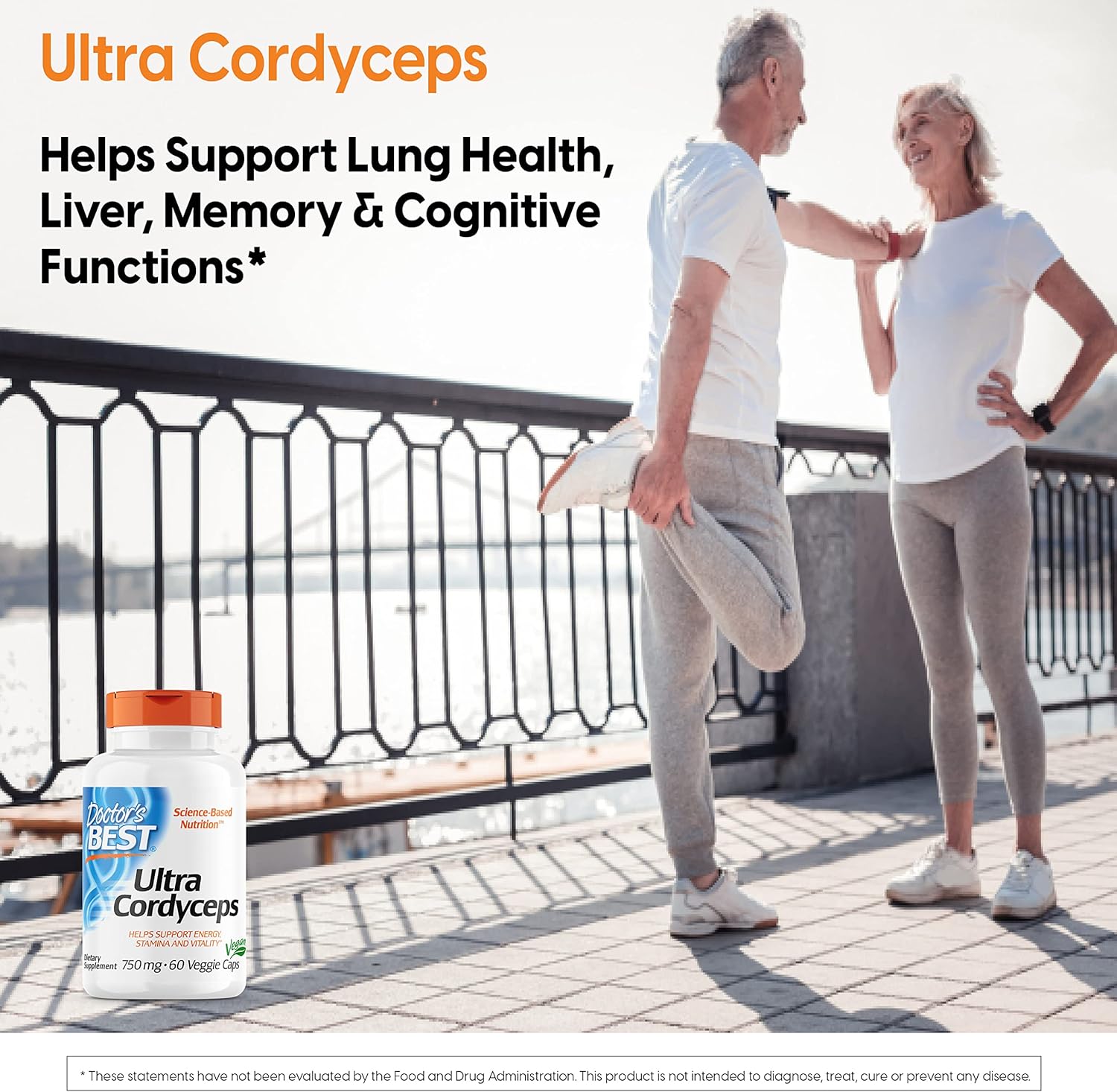 Doctor's Best Ultra Cordyceps Capsules - Non-GMO, Vegan, Gluten-Free, Soy-Free - 60 Count