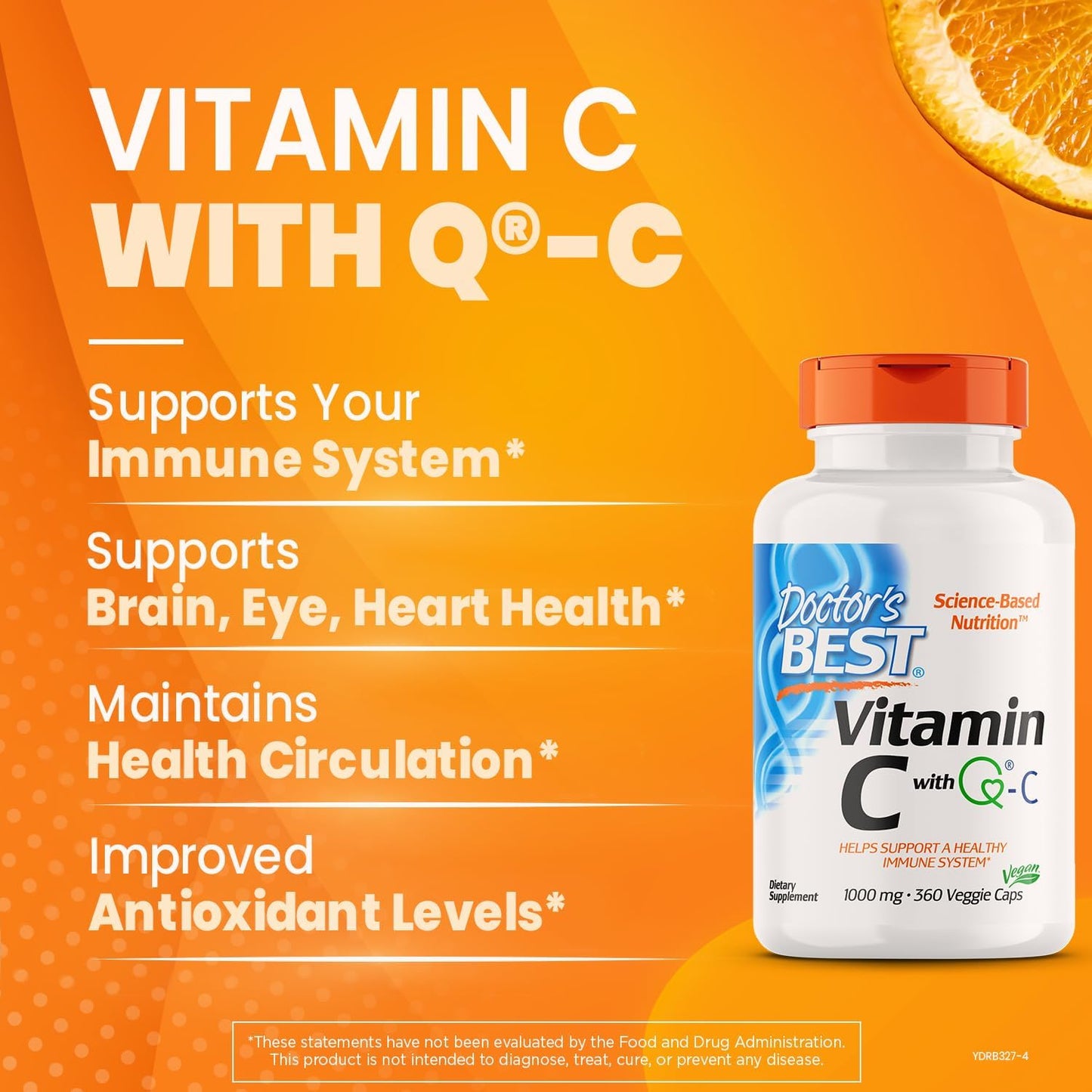 Doctor's Best Vitamin C 1000 mg Capsules - Immune System Support, Non-GMO, Gluten-Free, Soy-Free, Vegan - 360 Count - BoostGo Australia