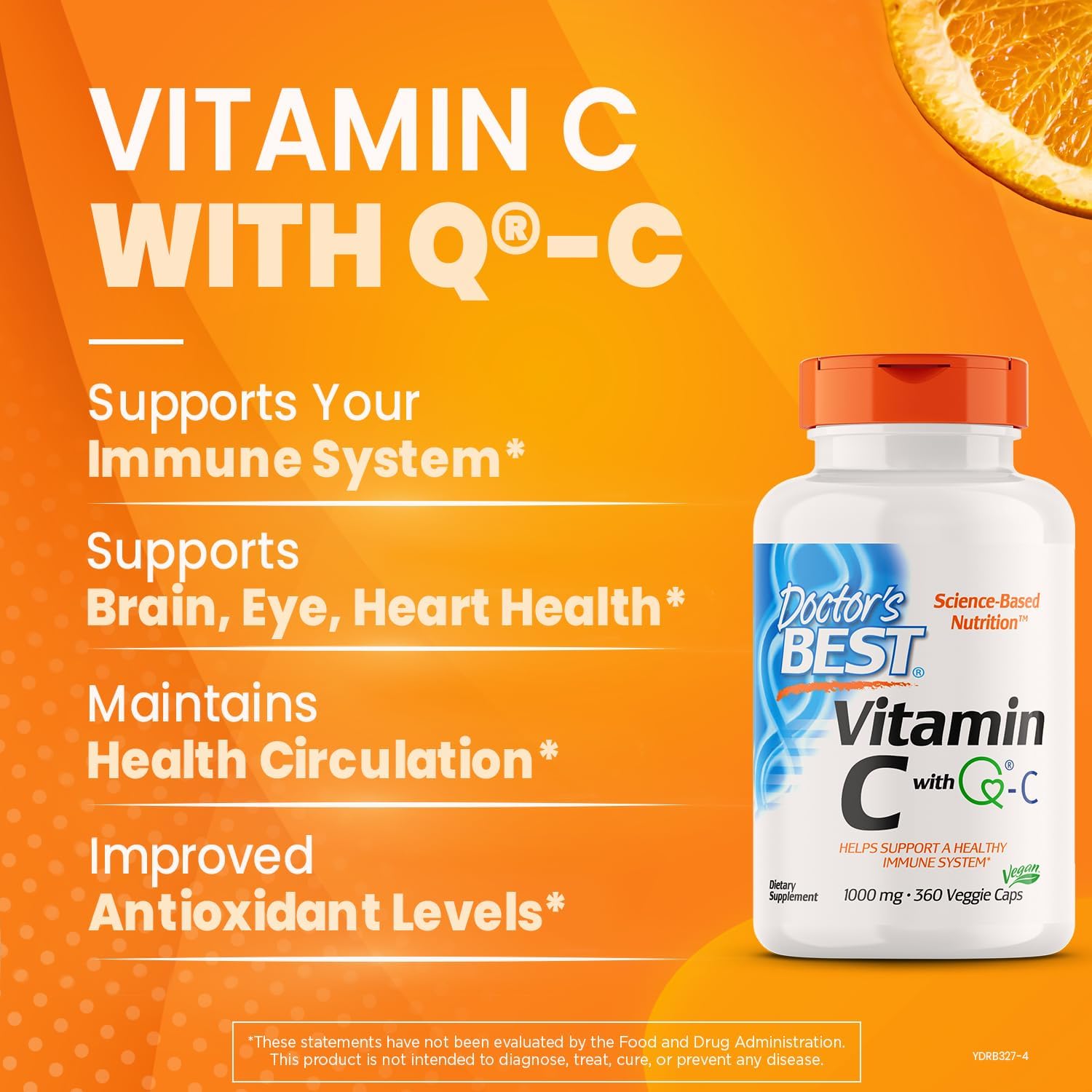Doctor's Best Vitamin C 1000 mg Capsules - Immune System Support, Non-GMO, Gluten-Free, Soy-Free, Vegan - 360 Count - BoostGo Australia