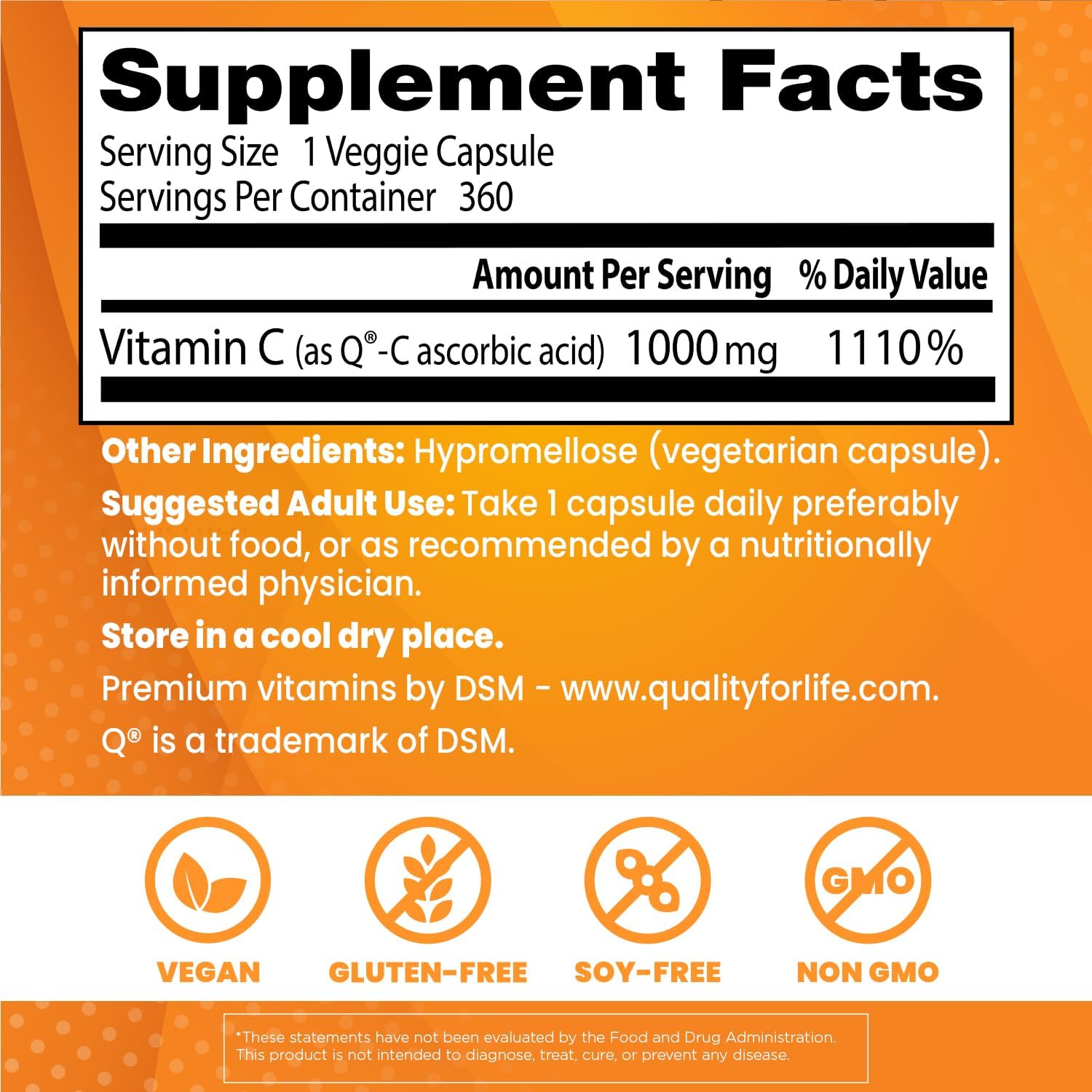 Doctor's Best Vitamin C 1000 mg Capsules - Immune System Support, Non-GMO, Gluten-Free, Soy-Free, Vegan - 360 Count - BoostGo Australia