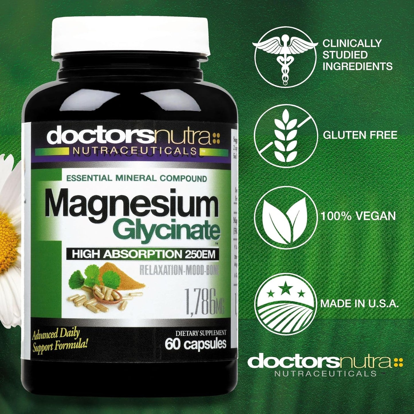 Doctors Nutra Essential Magnesium Glycinate Day/Night Supplement for 24/7 Wellness