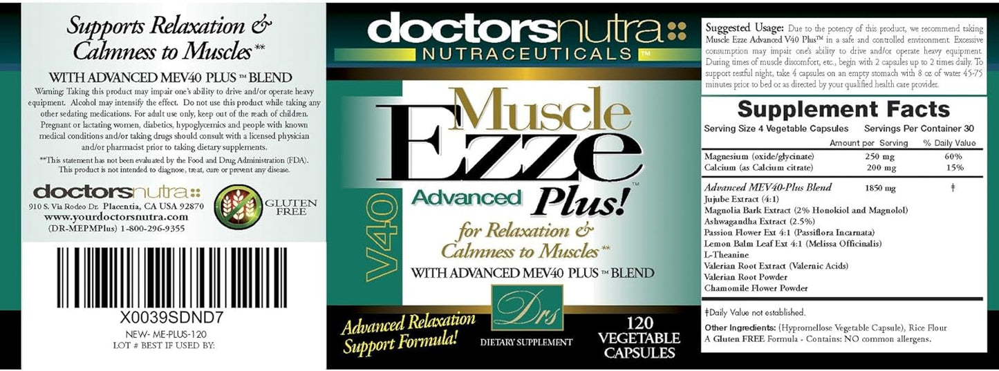 Doctors Nutra Muscle Ezze Plus - Day and Night Formula - 120 Gluten-Free Veg Capsules