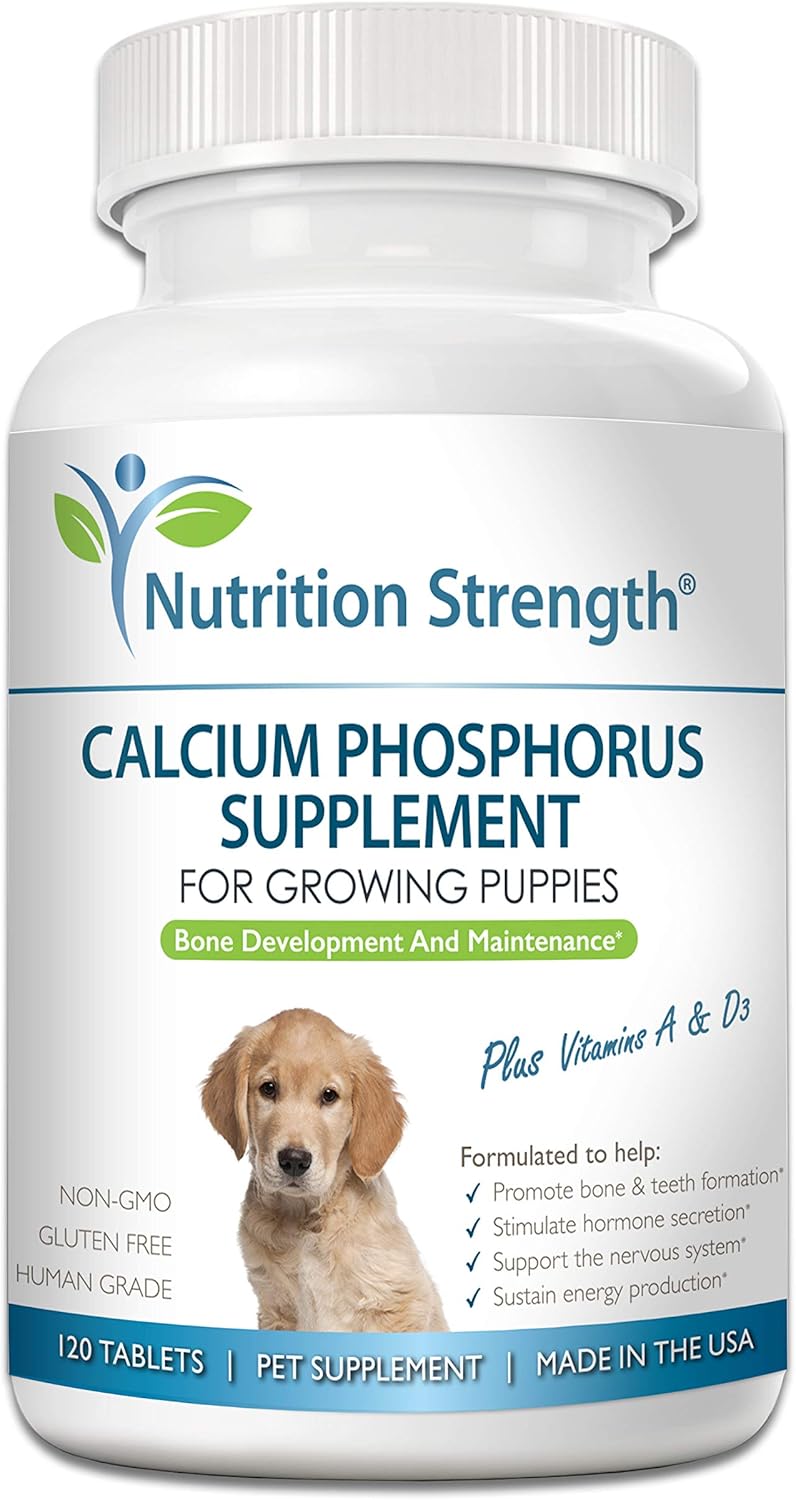 Dog Calcium Phosphorus Supplement for Healthy Bones & Growth, 120 Chewable Tablets - BoostGo Australia