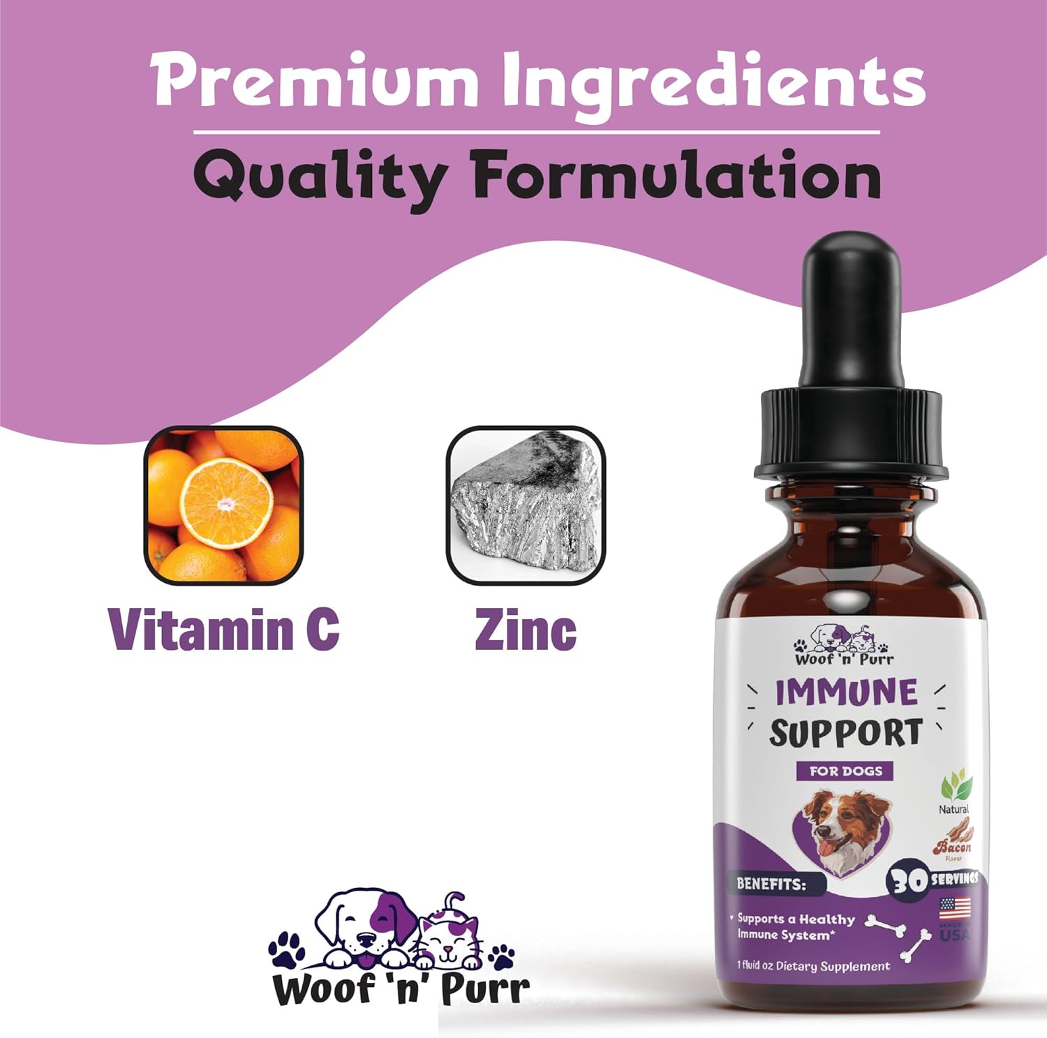 Dog Immune Support Supplement - Boost Your Dog's Immune System with Allergy Support - 1 fl oz