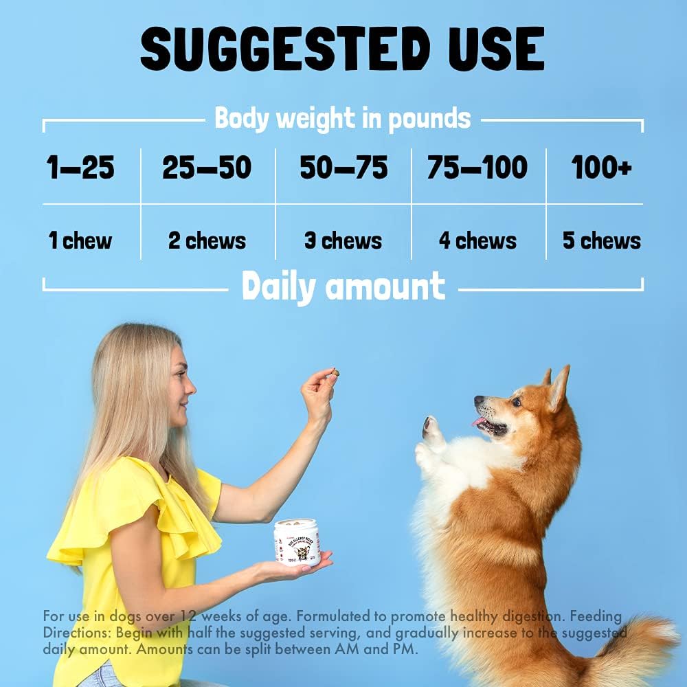 Dog Multivitamin Chews with Glucosamine, Probiotics, and Omegas for Joint, Immune, Skin, and Heart Health - 120 Count