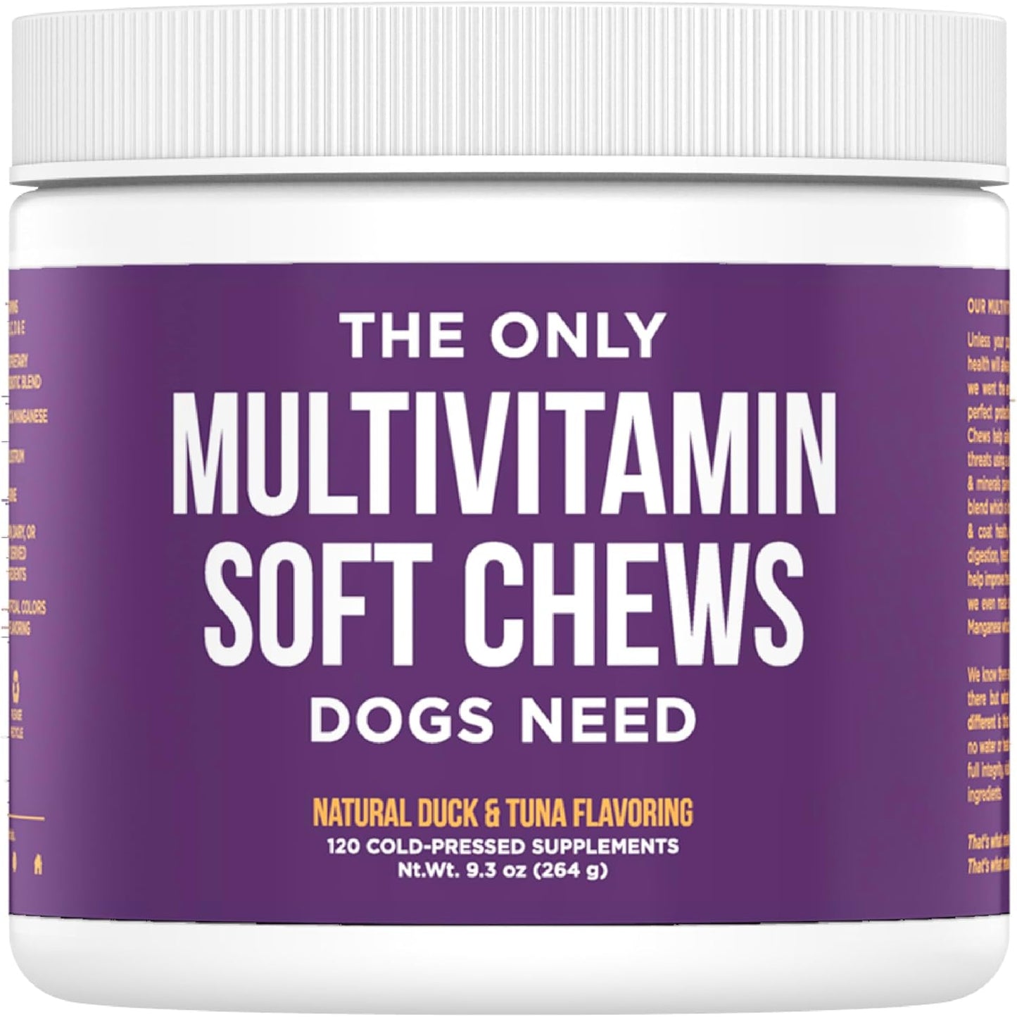 Dog Multivitamin Soft Chews - 120ct with Zinc and Manganese for Healthy Support and Functionality