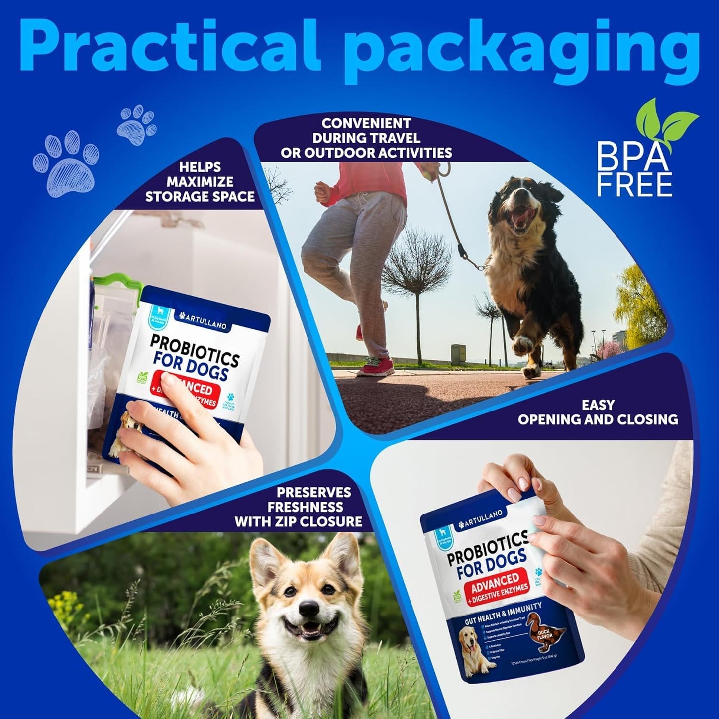 Dog Probiotic Chews for Gut Health, Skin Allergies & Immunity - With Prebiotics and Digestive Enzymes - Supports Yeast Balance and Reduces Diarrhea