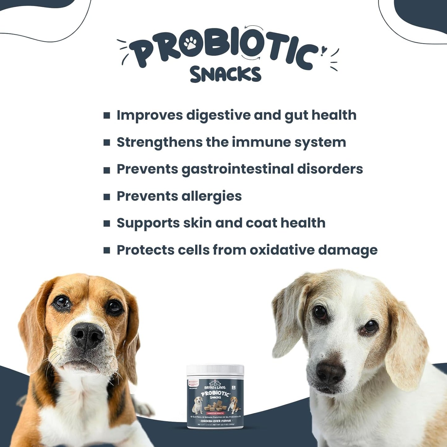 Dog Probiotic Chews with Chicken Liver Flavor - Supports Gut Health, Digestion, and Immune System - 90 Soft Chews for Diarrhea and Itchiness