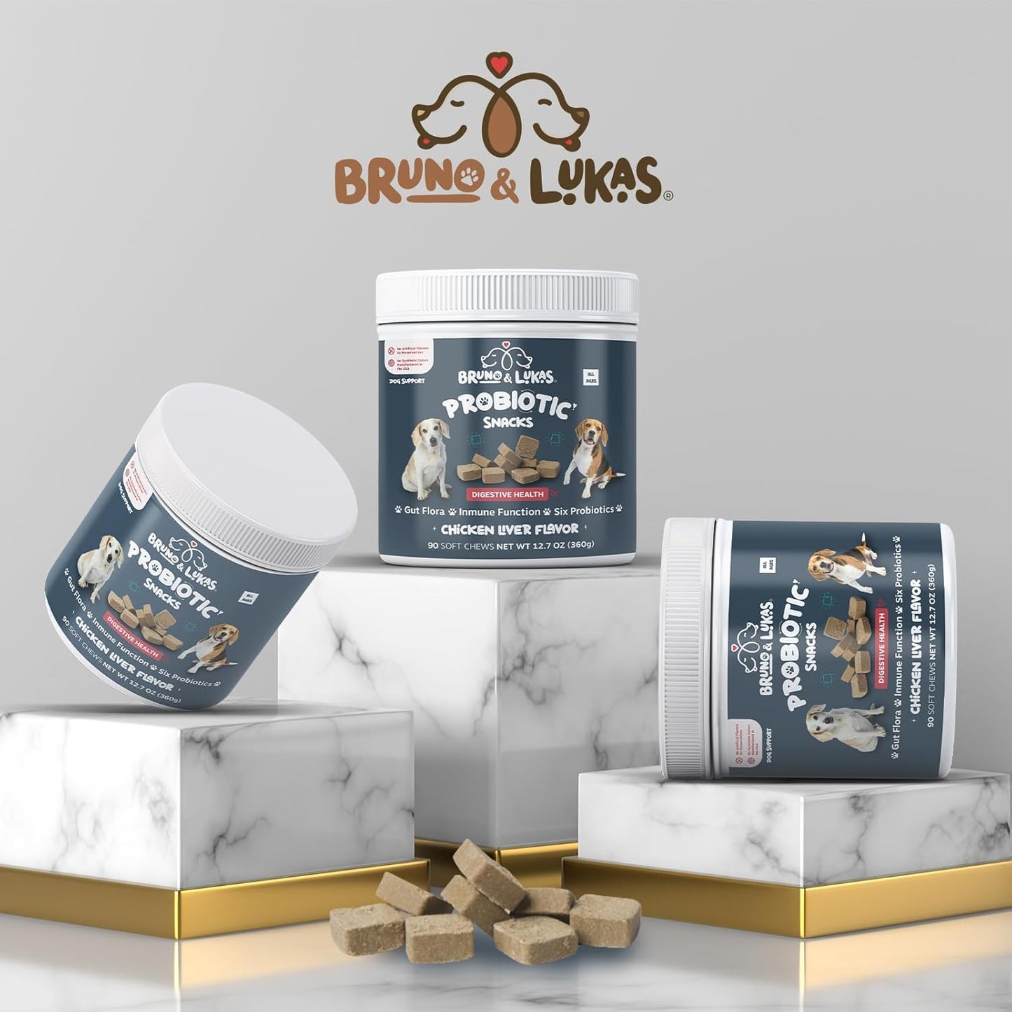 Dog Probiotic Chews with Chicken Liver Flavor - Supports Gut Health, Digestion, and Immune System - 90 Soft Chews for Diarrhea and Itchiness