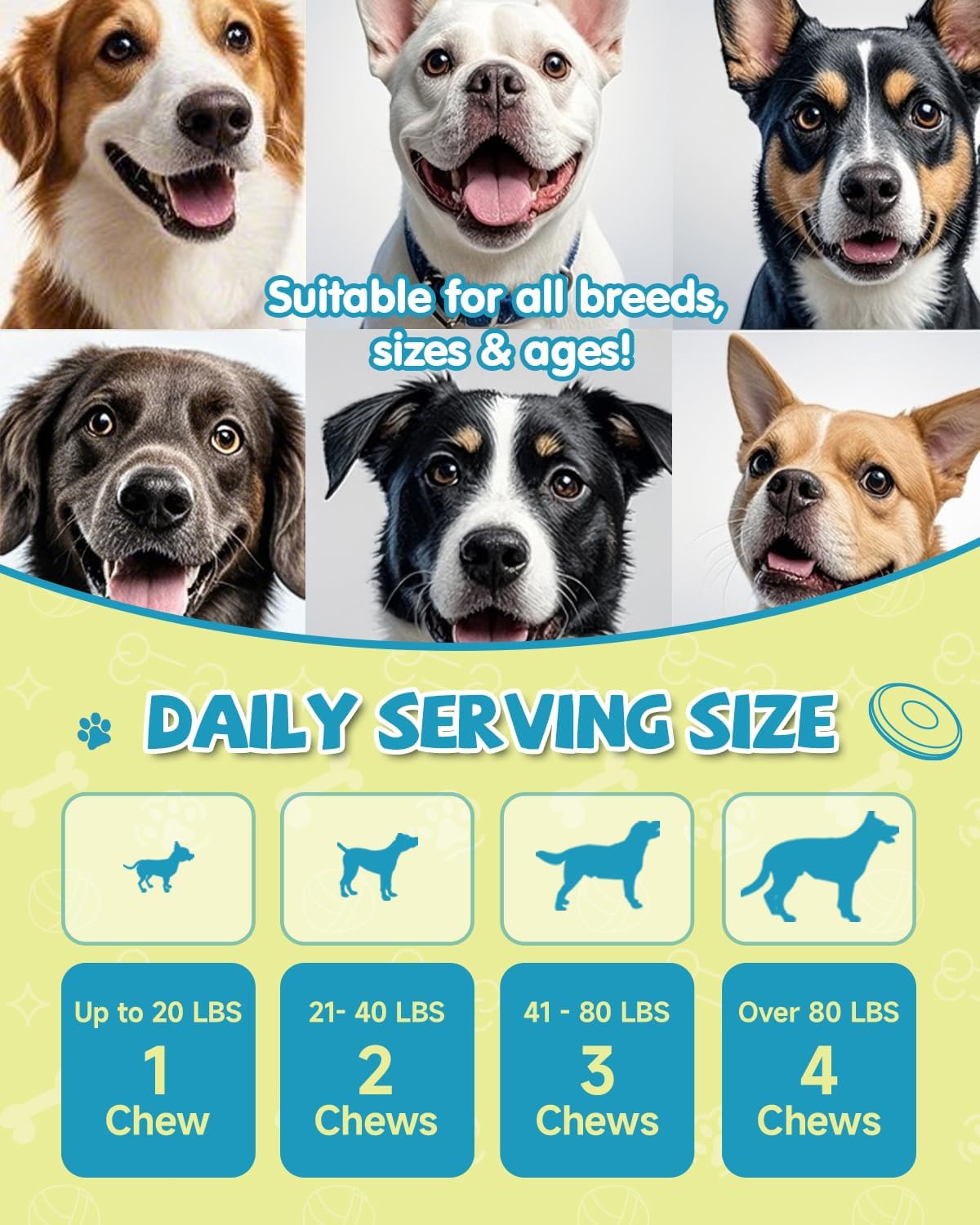 Dog Probiotic Chews with Prebiotics, Goat Milk, Omega 3, Vitamins - 120 Ct