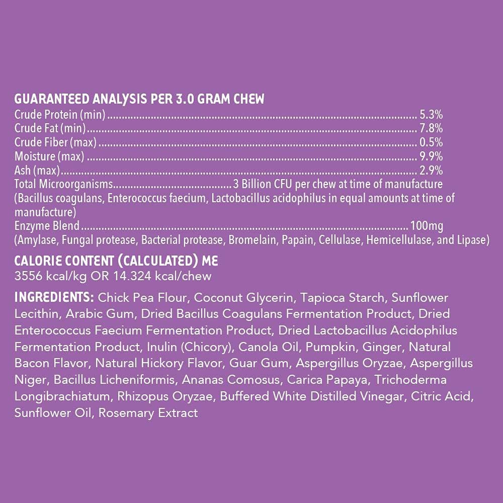 Dog Probiotic Supplement with Pumpkin for Digestive Health - 3-in-1 Formula with Digestive Enzymes - 90 Count